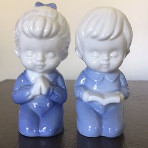 Vintage LEGO Japan Praying Girl & Boy Porcelain